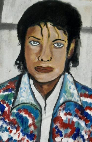 Michael Jackson's drawing of his 'Self Portrait' w Hat & Glove