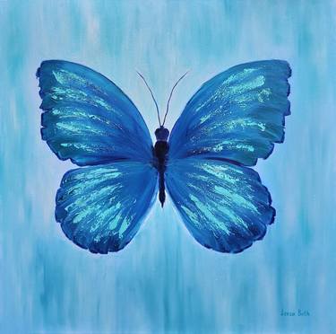 Abstract Butterfly on 8x10 inch canvas board Painting by Angela