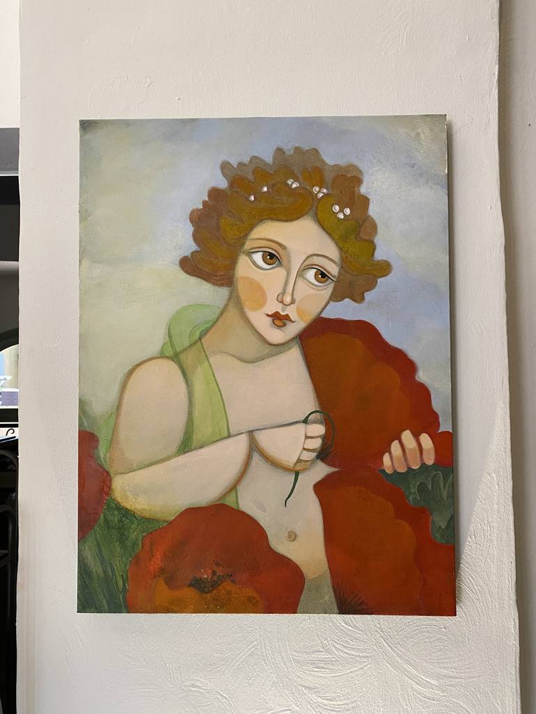 Original Figurative Floral Painting by Natalija Vincic