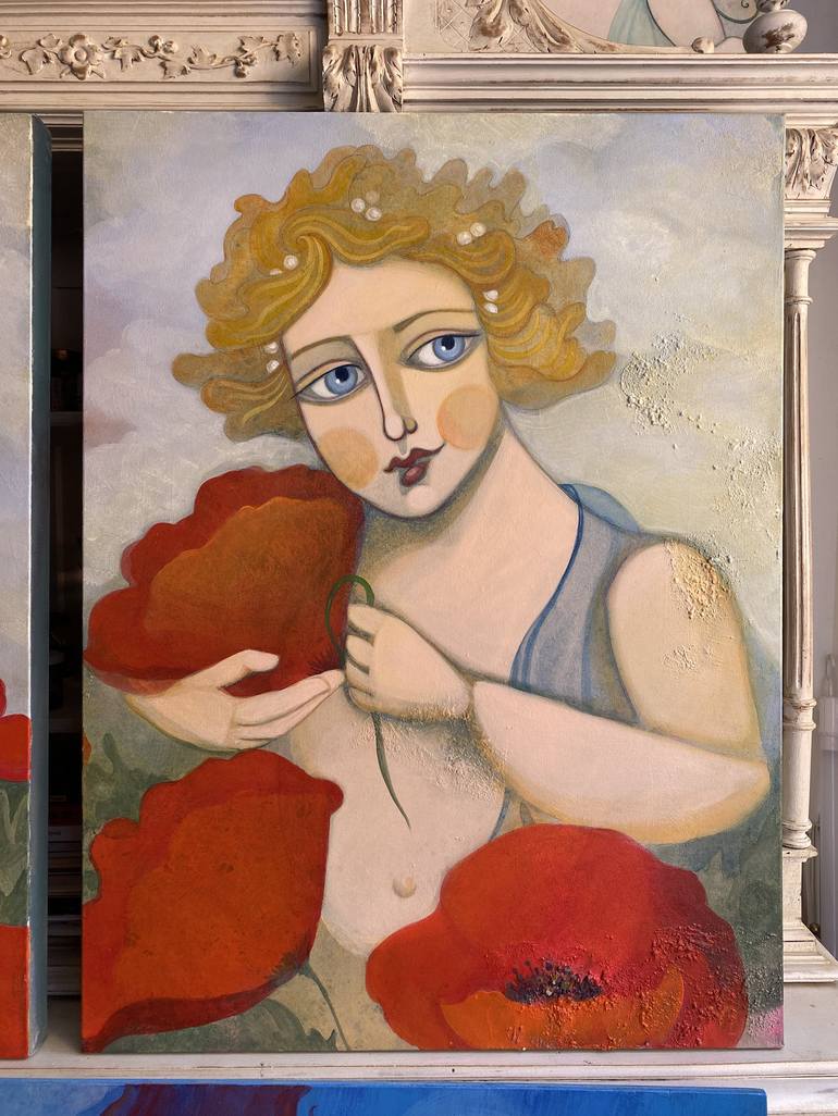 Original Figurative Floral Painting by Natalija Vincic