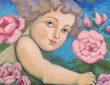 Original Expressionism Floral Painting by Natalija Vincic