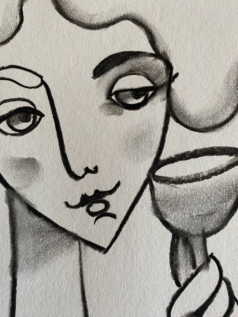Original Cubism Women Drawing by Natalija Vincic