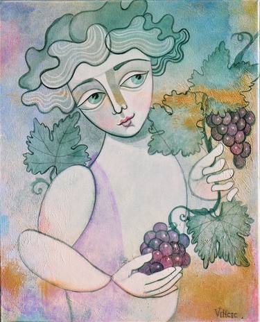 Saatchi Art Artist Natalija Vincic; Paintings, “Cupid with grapes I” #art