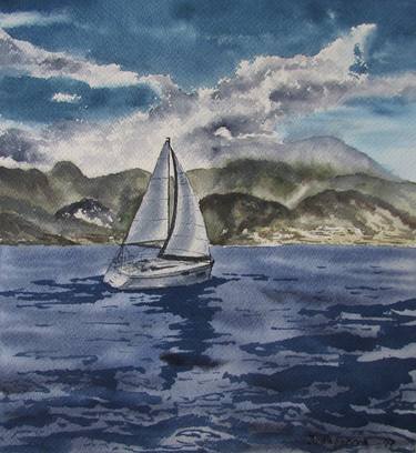 Print of Realism Seascape Paintings by Julia Kalinceva