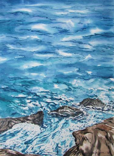 Print of Conceptual Seascape Paintings by Julia Kalinceva