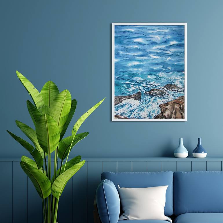 Original Conceptual Seascape Painting by Julia Kalinceva