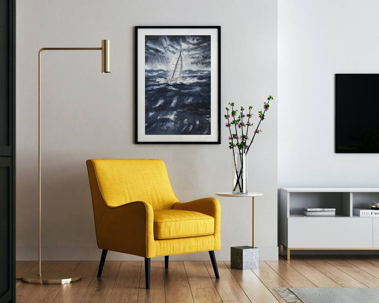 Original Realism Boat Painting by Julia Kalinceva