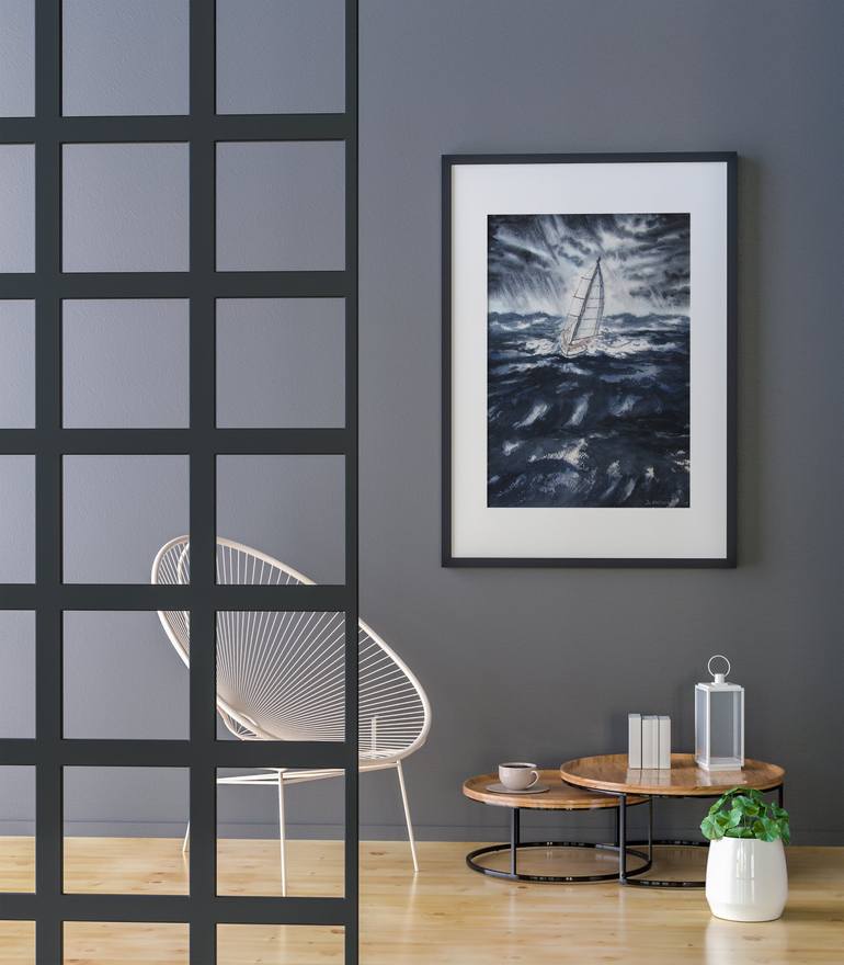 Original Realism Boat Painting by Julia Kalinceva