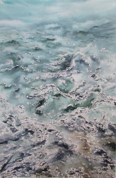 Print of Abstract Water Paintings by Julia Kalinceva