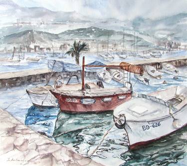 Original Boat Paintings by Julia Kalinceva