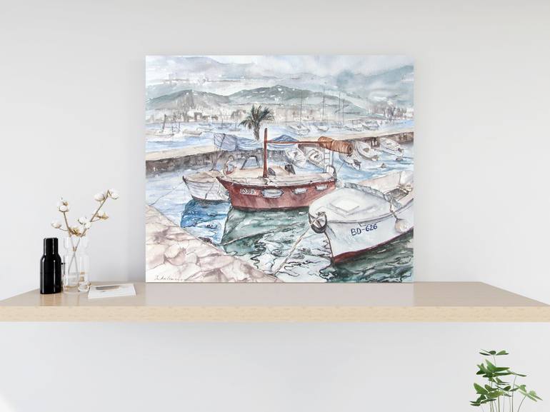 Original Realism Boat Painting by Julia Kalinceva