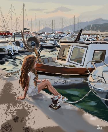 Print of Figurative Seascape Digital by Julia Kalinceva