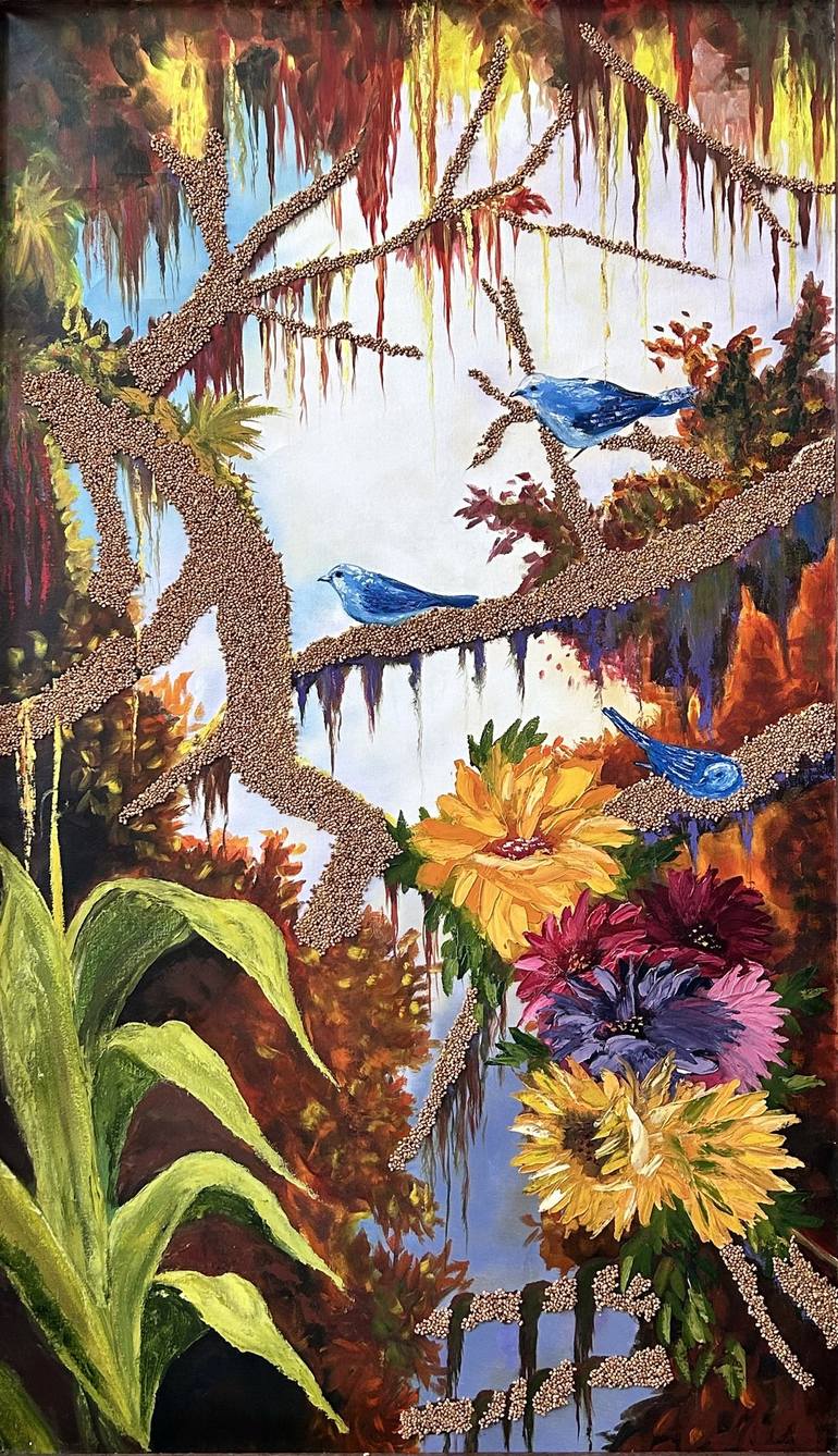 Wild Blue Jay Painting by Totty Sar | Saatchi Art