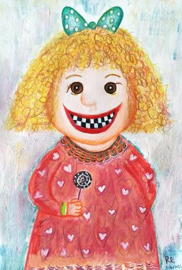 Rl Art NZ - Molly with Unchecked Checked Teeth - Cute Funny thumb