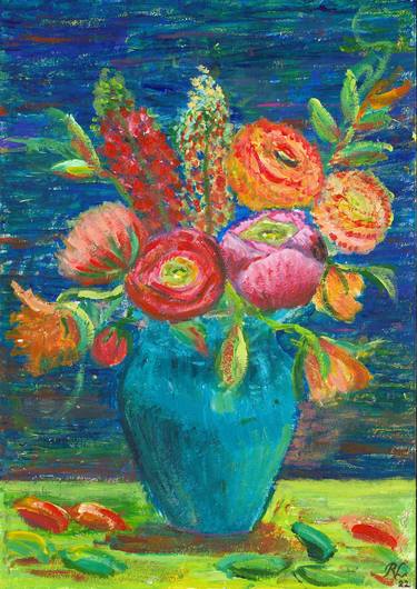 Print of Impressionism Floral Paintings by Rachel Lin van der Hulst