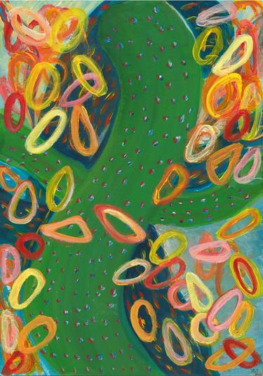 RL Art NZ - The Partying Cactuses Cactus Abstract Acrylic thumb