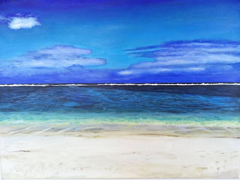 The White Sand Beach in La Réunion Seascape Painting by Rachel Lin van der  Hulst