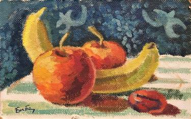 Still life. Bananas and apples. thumb