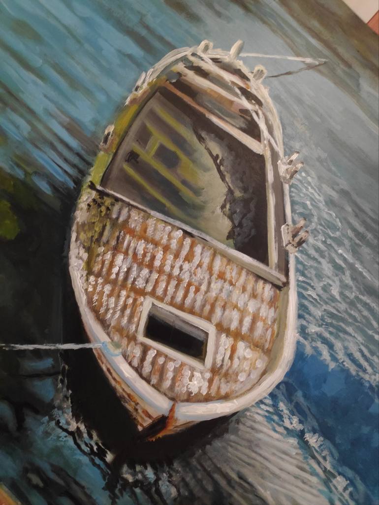 Original Figurative Boat Painting by Dejan Dumenčić