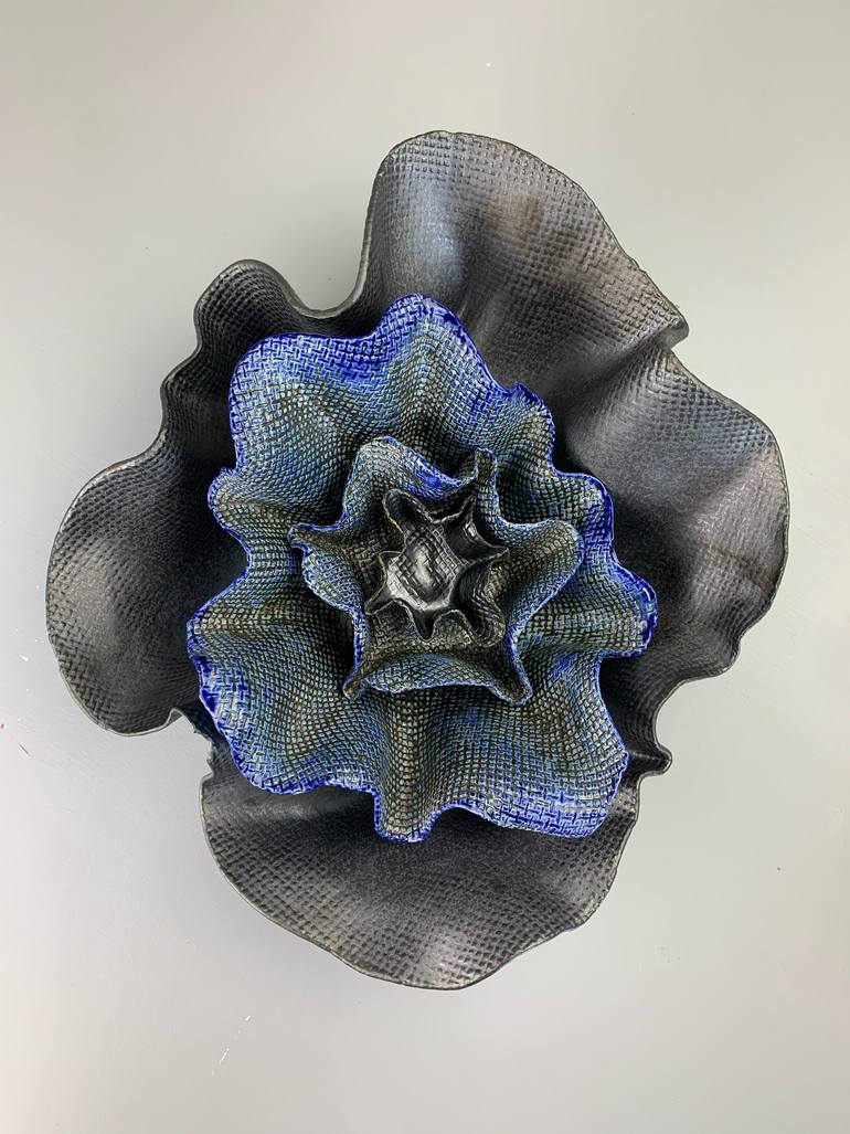 Cottonwood leat imprint ceramic tray Sculpture by Yana Zubko  
