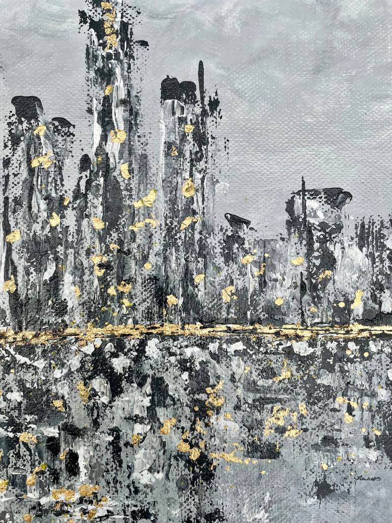 Original Abstract Expressionism Cities Painting by Diana Pfaff