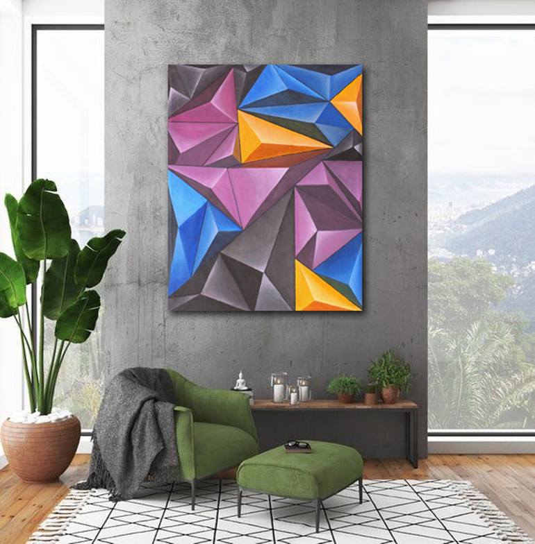 3D Cubes Painting by Humamah Siddiqui | Saatchi Art