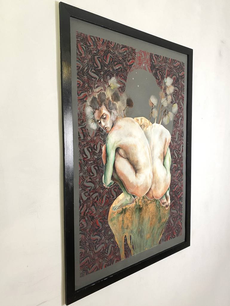 Original Surrealism Women Drawing by Alek Tretiak