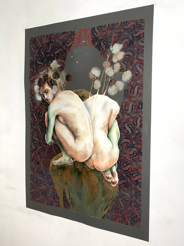 Original Surrealism Women Drawing by Alek Tretiak
