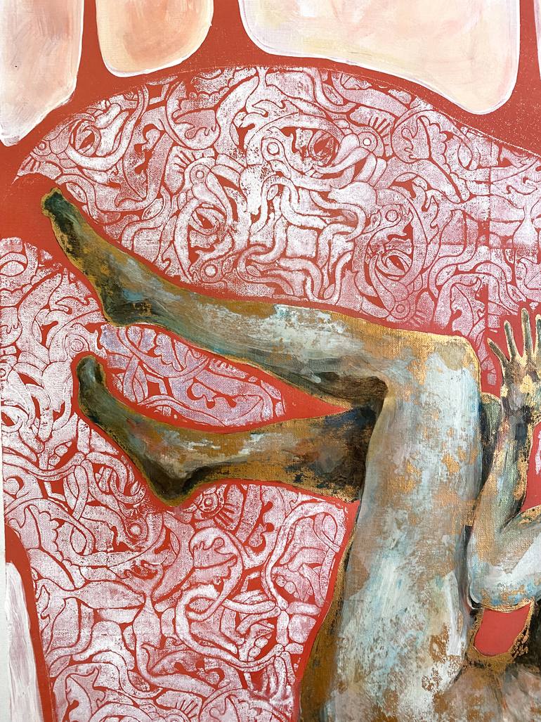 Original Abstract People Painting by Alek Tretiak