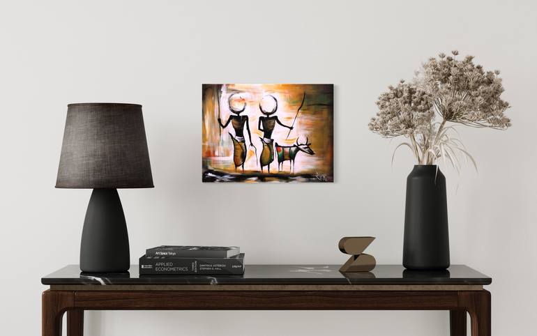 Original Cubism People Painting by Ruslan Radionov