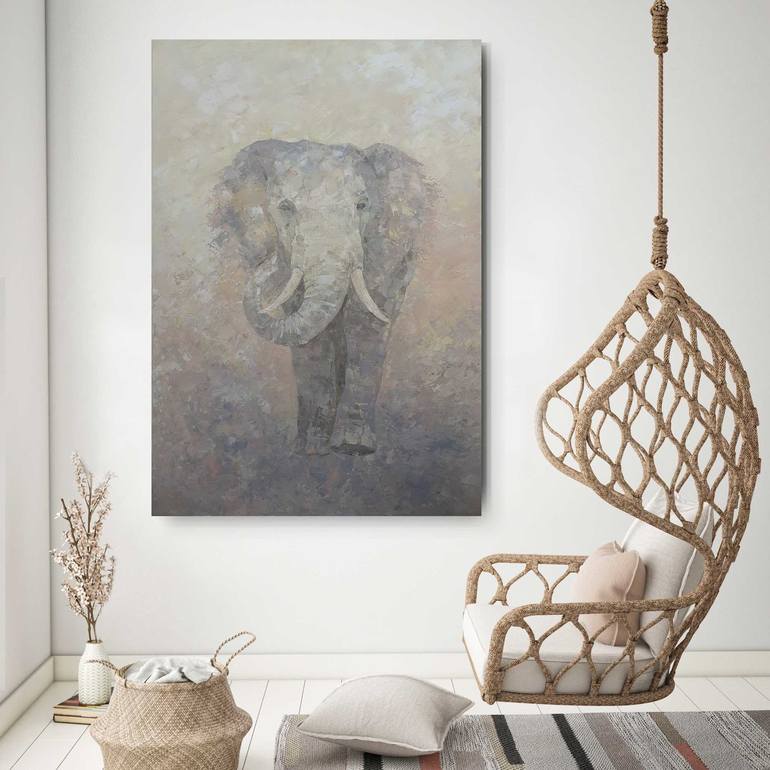 Original Abstract Animal Painting by Elena Vik