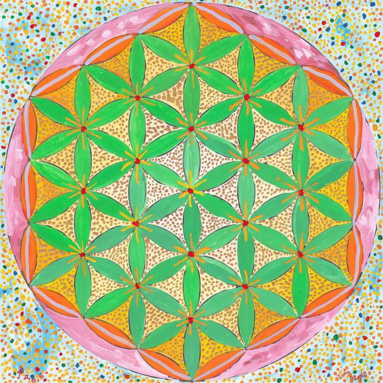 Flower of Life Painting by John Douglas | Saatchi Art
