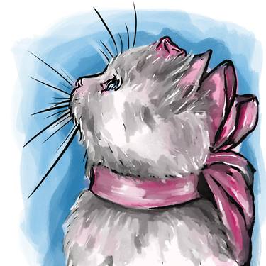 Original Contemporary Cats Printmaking by Svetlana Pelin