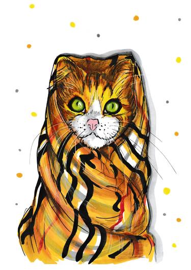 Original Contemporary Cats Printmaking by Svetlana Pelin