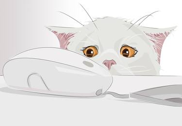 Original Contemporary Cats Printmaking by Svetlana Pelin