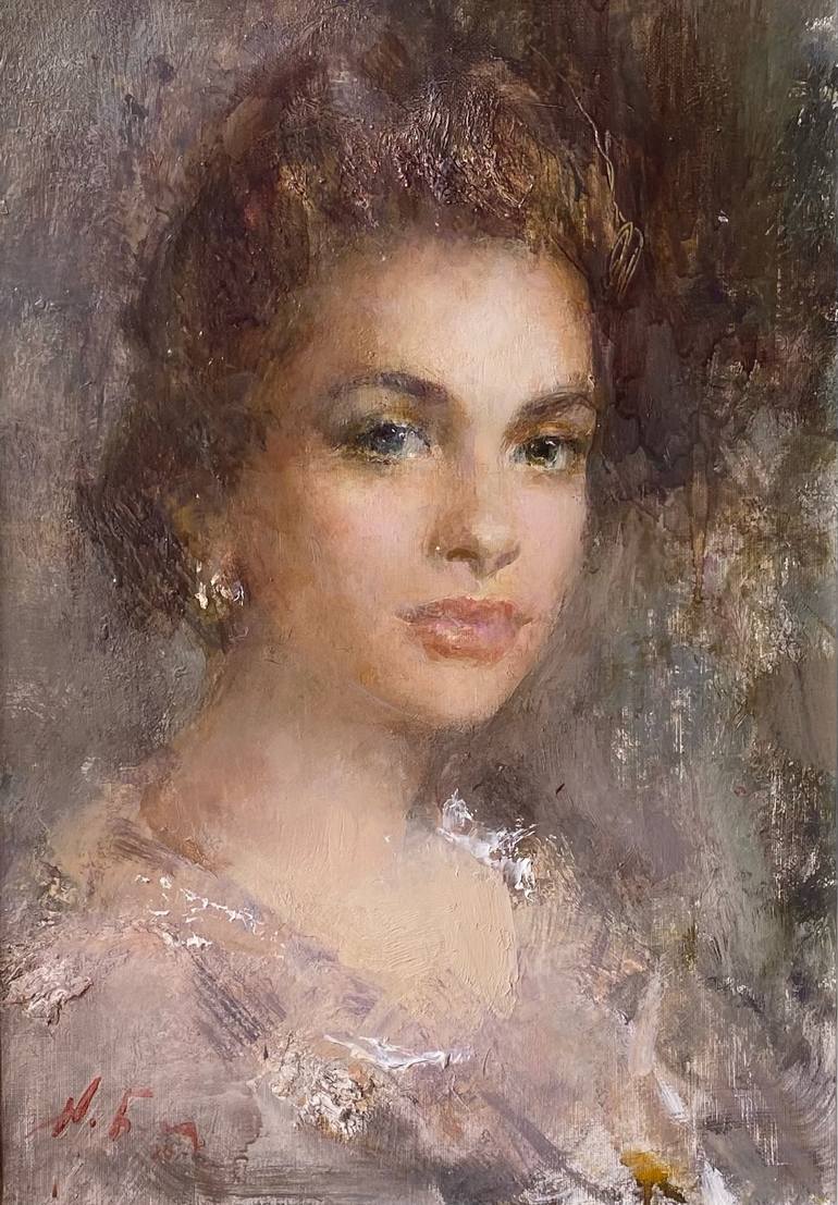 Grace oil portrait by Nikolai Blokhin Painting by Nikolai Blokhin ...