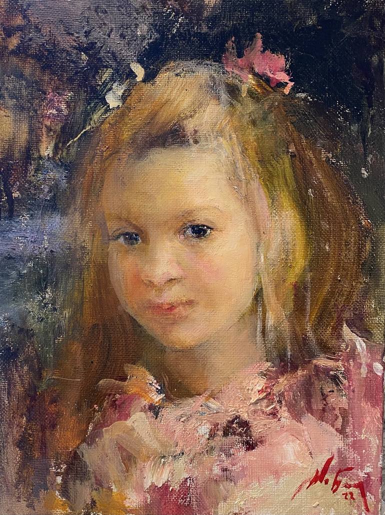 Jessica oil portrait by Nikolai Blokhin Painting by Nikolai Blokhin ...