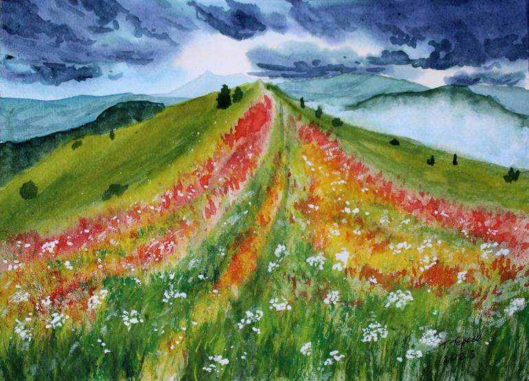 Print of Contemporary Landscape Paintings by Tetiana Teresh