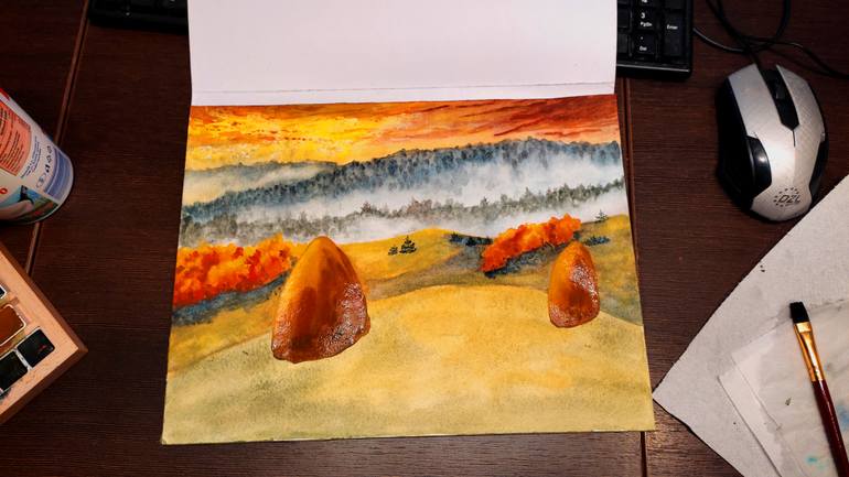 Original Art Nouveau Landscape Painting by Tetiana Teresh