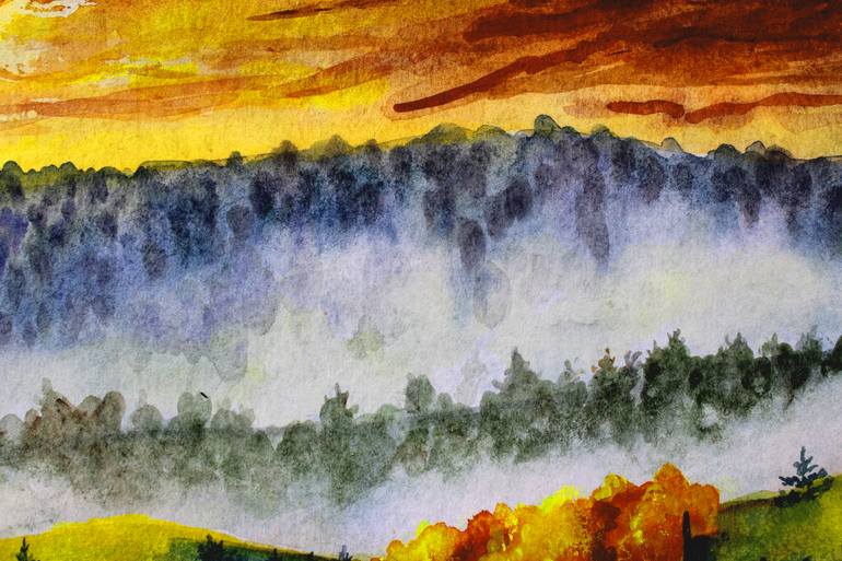 Original Art Nouveau Landscape Painting by Tetiana Teresh