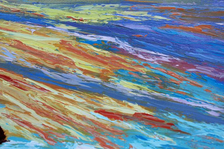 Original Abstract Expressionism Beach Painting by Tetiana Teresh