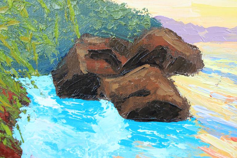 Original Abstract Expressionism Beach Painting by Tetiana Teresh