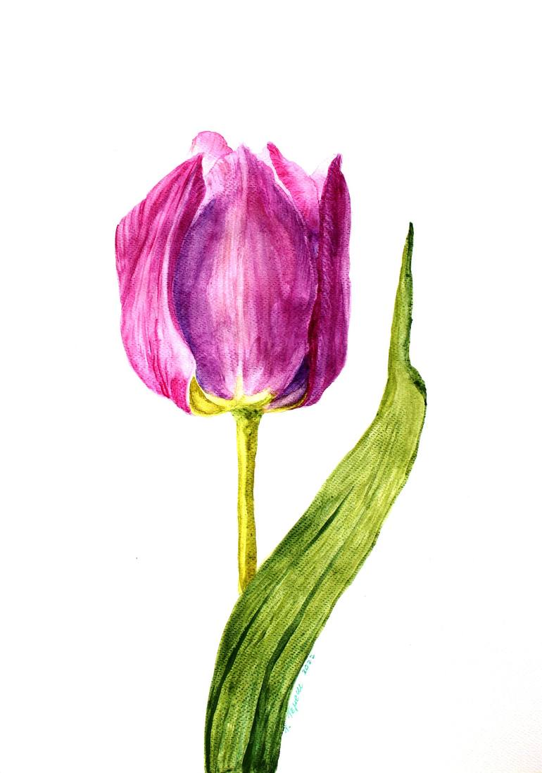 The tenderness of a tulip Painting by Tetiana Teresh | Saatchi Art