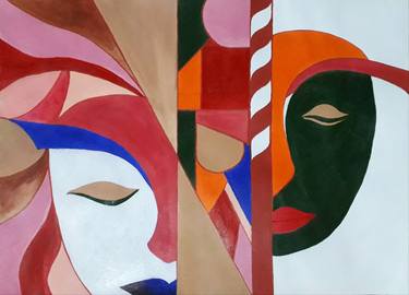 Print of Abstract Expressionism People Paintings by Ranjini Hemanth
