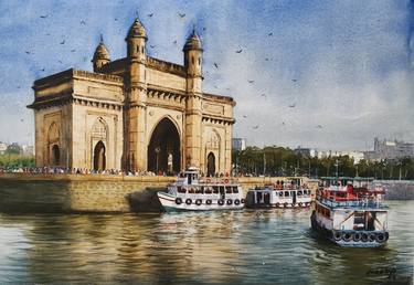 Original Impressionism Architecture Painting by Niketan Bhalerao