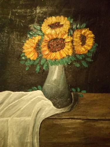 Original Fine Art Floral Paintings by Emi Amylee