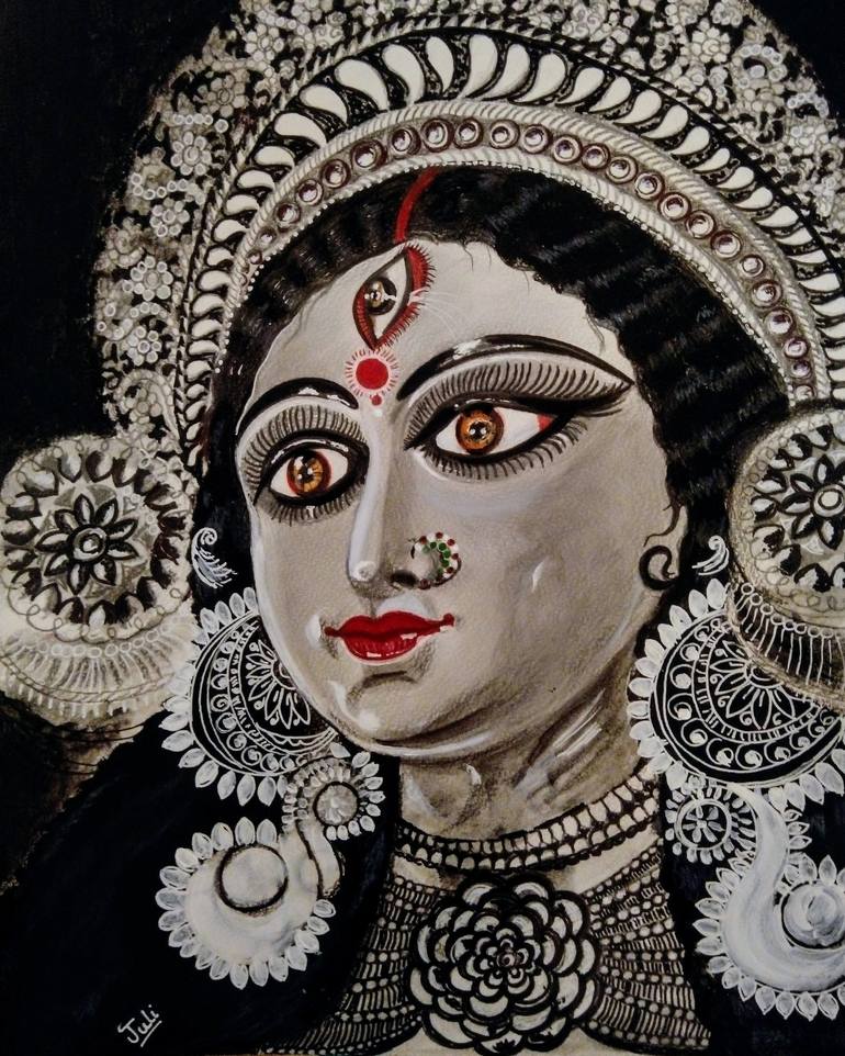 Goddess Durga Painting by Juli Bhowmik | Saatchi Art