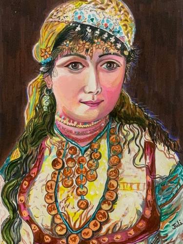 Original Portraiture Women Paintings by Juli Bhowmik