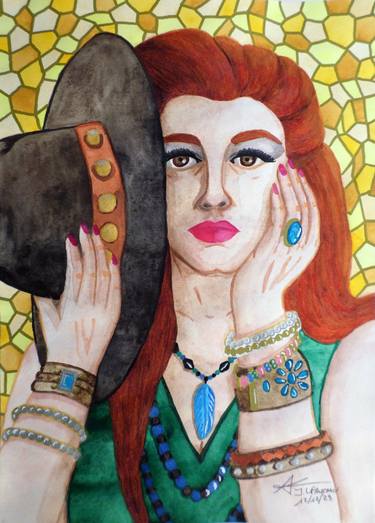 Original Folk Portrait Paintings by Jesica Frustaci de Zalcman