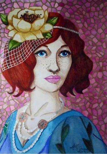 Original Portraiture People Painting by Jesica Frustaci de Zalcman